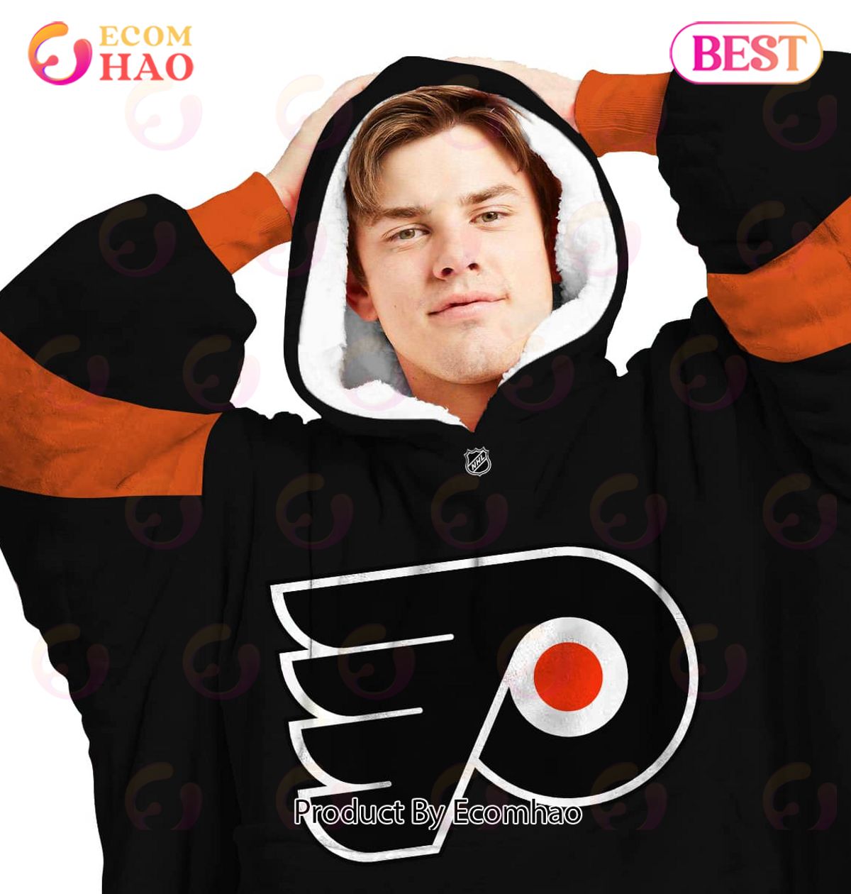 NHL Philadelphia Flyers Personalized Oodie Blanket Hoodie Snuggie Hoodies For All Family