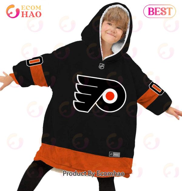 NHL Philadelphia Flyers Personalized Oodie Blanket Hoodie Snuggie Hoodies For All Family