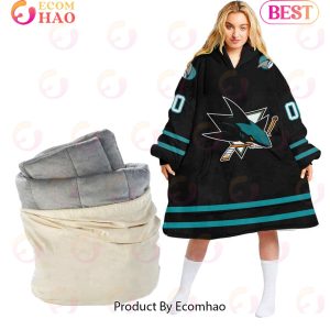 NHL San Jose Sharks Personalized Oodie Blanket Hoodie Snuggie Hoodies For All Family