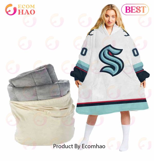 NHL Seattle Kraken Personalized Oodie Blanket Hoodie Snuggie Hoodies For All Family