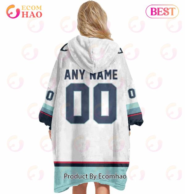 NHL Seattle Kraken Personalized Oodie Blanket Hoodie Snuggie Hoodies For All Family