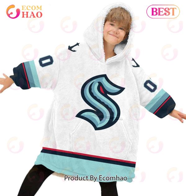 NHL Seattle Kraken Personalized Oodie Blanket Hoodie Snuggie Hoodies For All Family