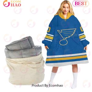 NHL St. Louis Blues Personalized Oodie Blanket Hoodie Snuggie Hoodies For All Family