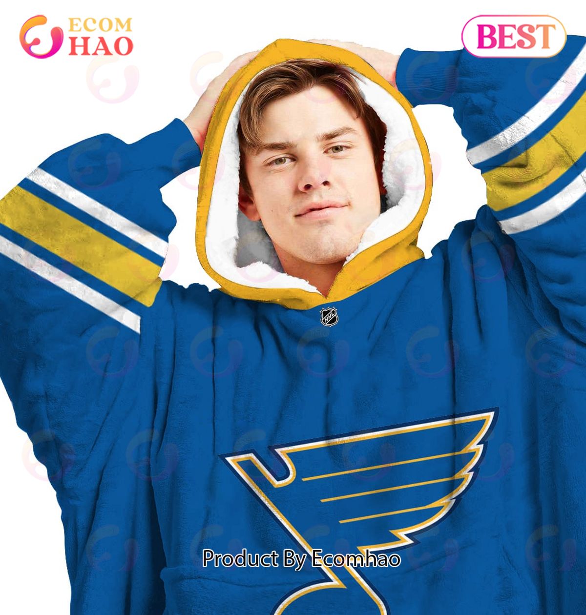 NHL St. Louis Blues Personalized Oodie Blanket Hoodie Snuggie Hoodies For All Family