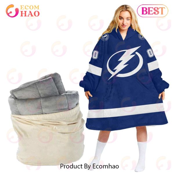 NHL Tampa bay lightning Personalized Oodie Blanket Hoodie Snuggie Hoodies For All Family