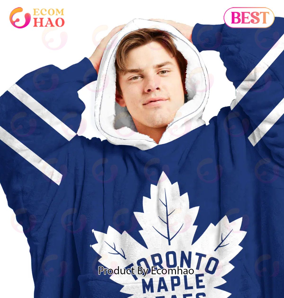 NHL Toronto Maple Leafs Personalized Oodie Blanket Hoodie Snuggie Hoodies For All Family