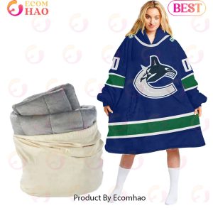 NHL Vancouver Canucks Personalized Oodie Blanket Hoodie Snuggie Hoodies For All Family