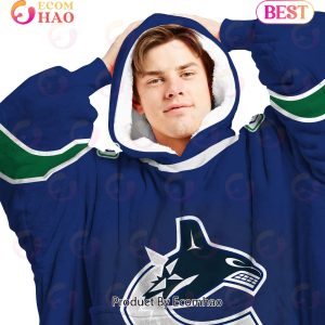NHL Vancouver Canucks Personalized Oodie Blanket Hoodie Snuggie Hoodies For All Family