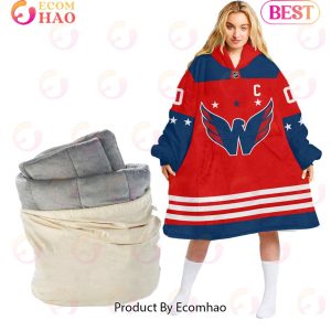 NHL Washington Capitals Personalized Oodie Blanket Hoodie Snuggie Hoodies For All Family