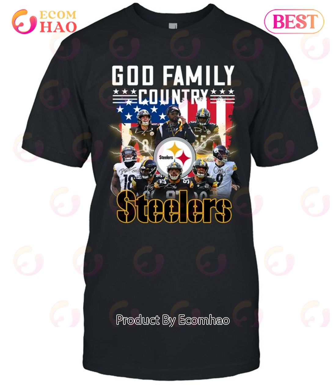 Pittsburgh Steelers Shirt God First Family Second - High-Quality Printed  Brand