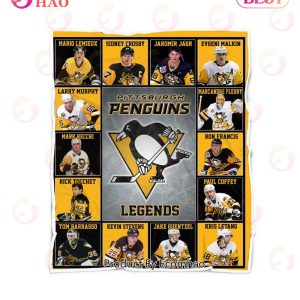 NHL Pittsburgh Penguins Legends Quilt, Fleece Blanket, Sherpa Fleece Blanket