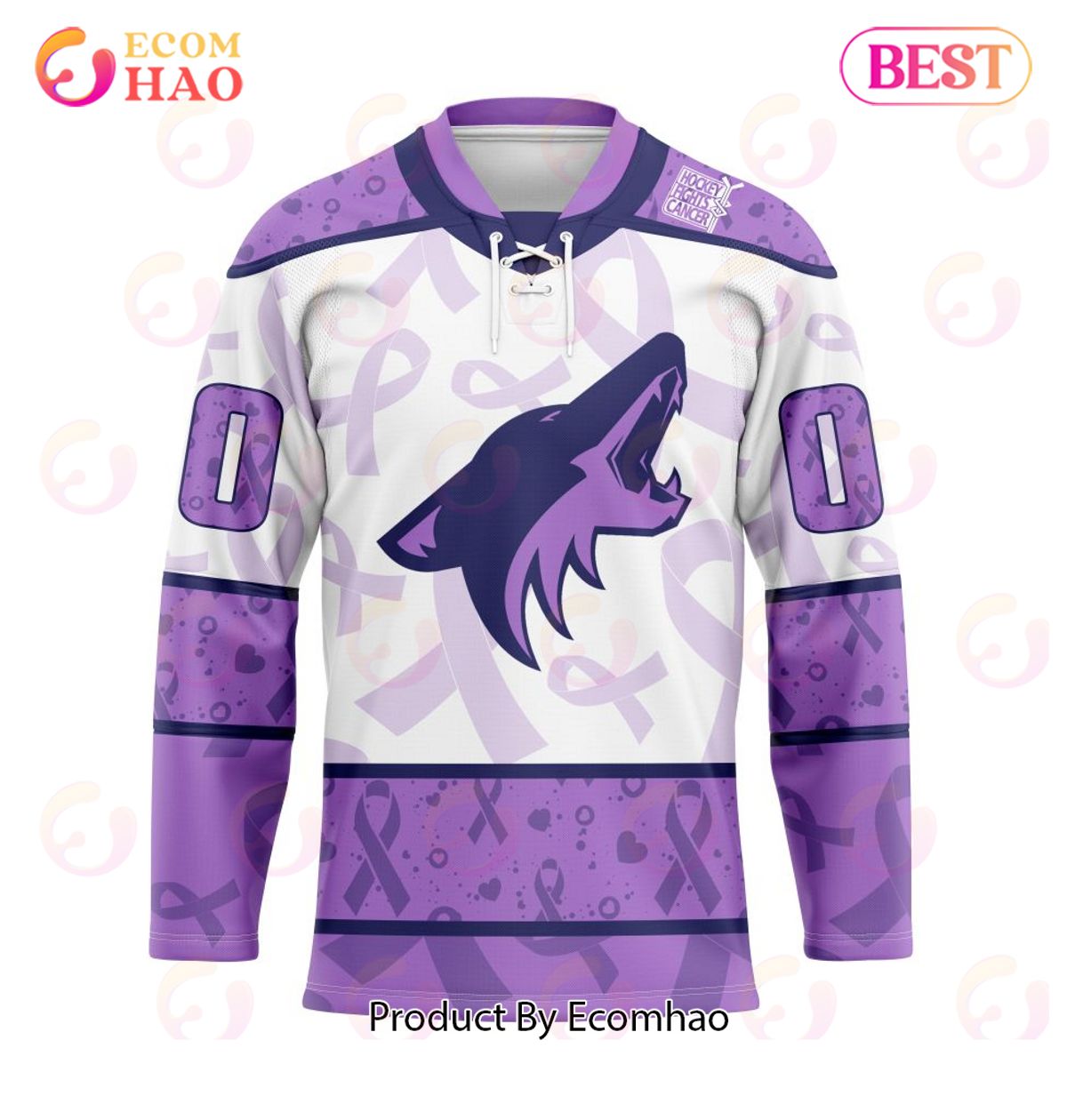 NHL Arizona Coyotes Special Lavender Fight Cancer Hockey Jersey