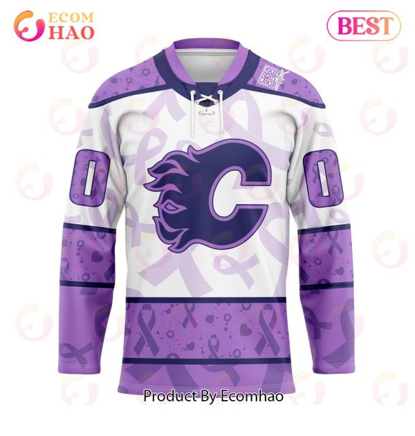 NHL Calgary Flames Special Lavender Fight Cancer Hockey Jersey