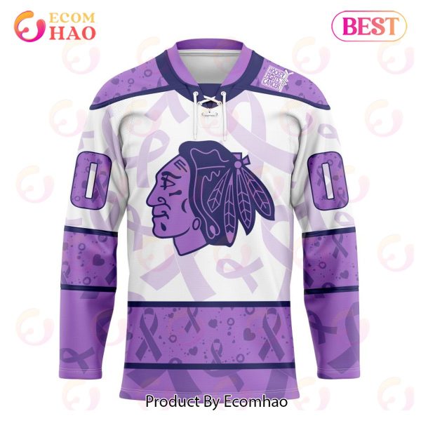 NHL Chicago Blackhawks Special Lavender Fight Cancer Hockey Jersey