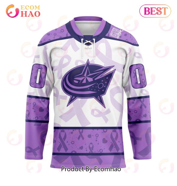 NHL Columbus Blue Jackets Special Lavender Fight Cancer Hockey Jersey