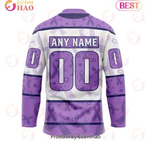 NHL Columbus Blue Jackets Special Lavender Fight Cancer Hockey Jersey