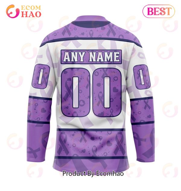 NHL Columbus Blue Jackets Special Lavender Fight Cancer Hockey Jersey