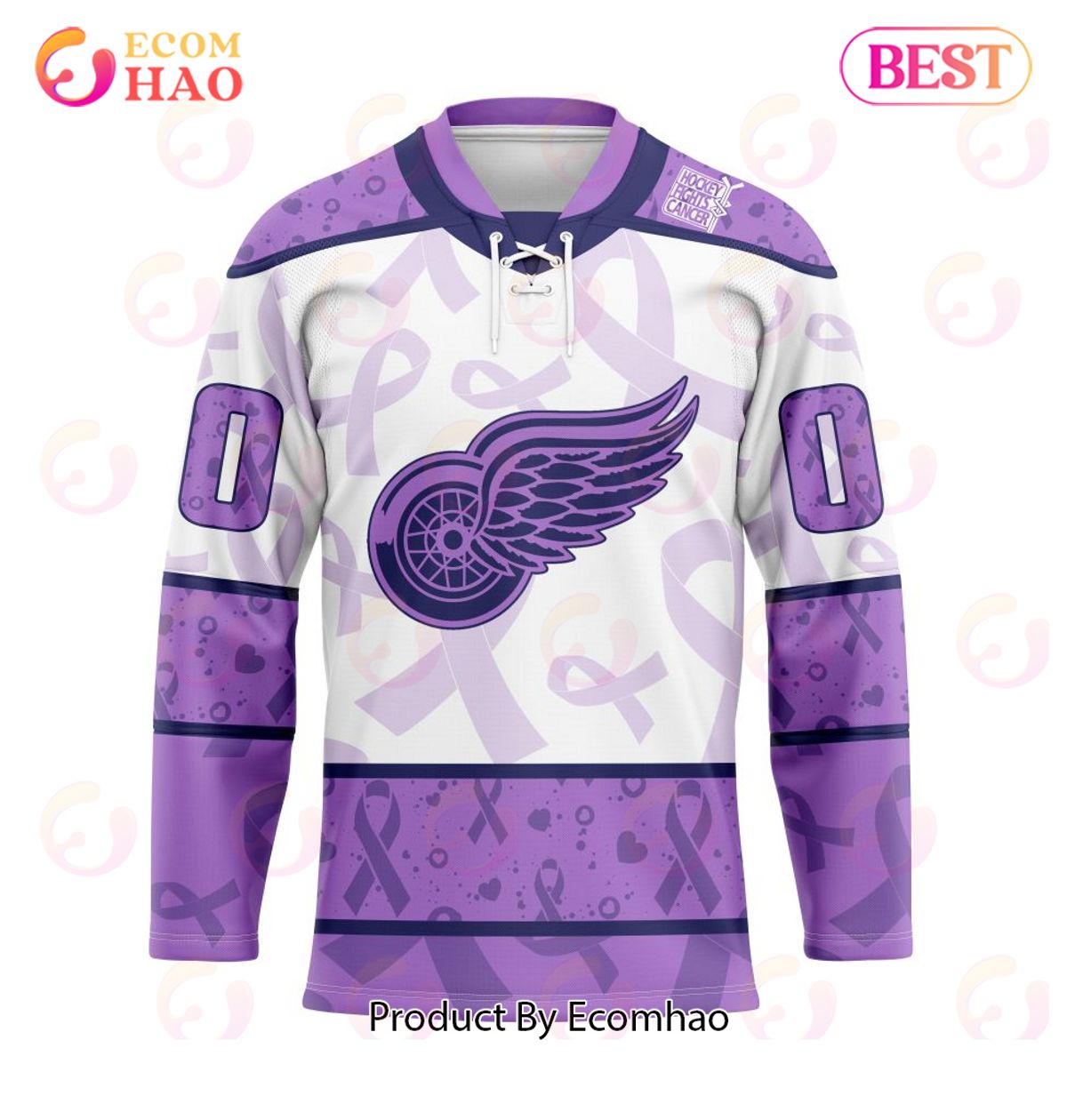 NHL Detroit Red Wings Special Lavender Fight Cancer Hockey Jersey