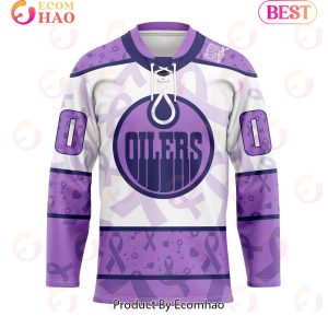 NHL Edmonton Oilers Special Lavender Fight Cancer Hockey Jersey