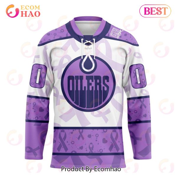 NHL Edmonton Oilers Special Lavender Fight Cancer Hockey Jersey