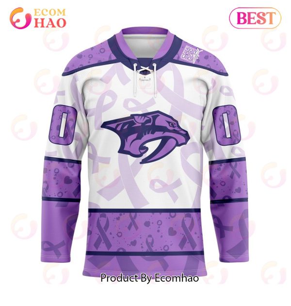 NHL Nashville Predators Special Lavender Fight Cancer Hockey Jersey