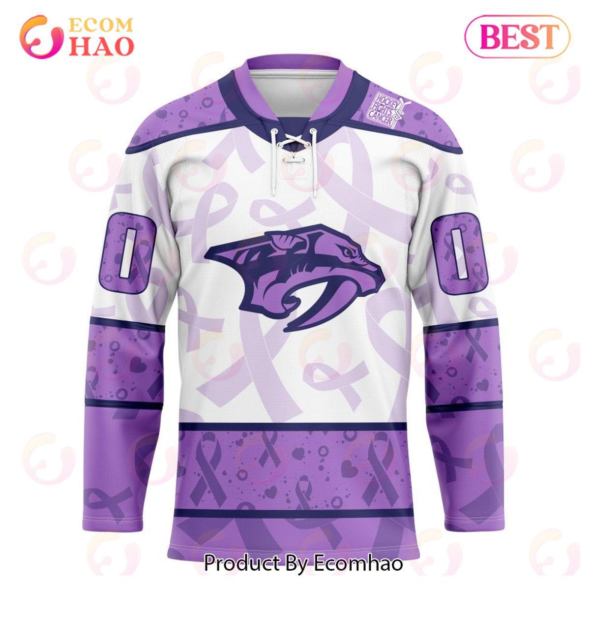 NHL Nashville Predators Special Lavender Fight Cancer Hockey Jersey