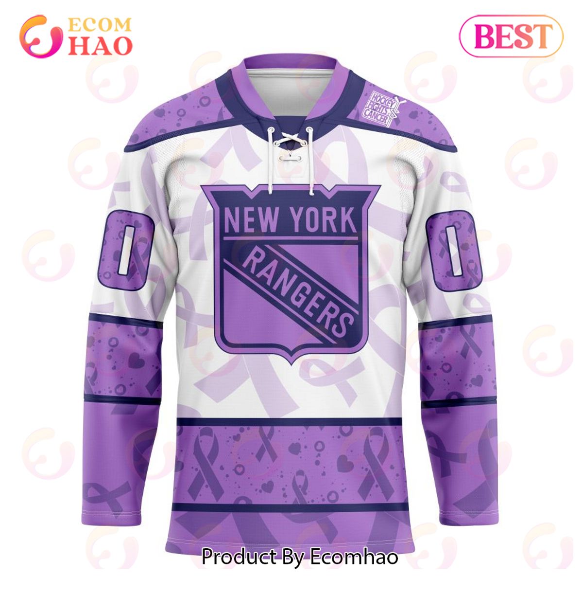 NHL New York Rangers Special Lavender Fight Cancer Hockey Jersey