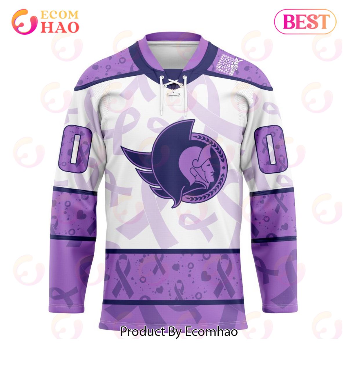 NHL Ottawa Senators Special Lavender Fight Cancer Hockey Jersey