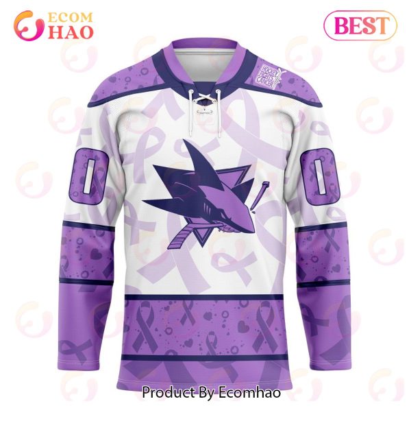 NHL San Jose Sharks Special Lavender Fight Cancer Hockey Jersey