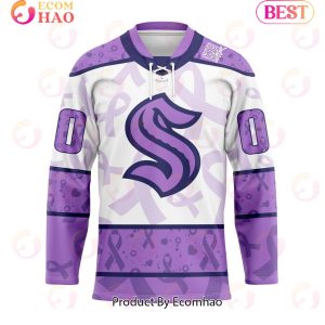 NHL Seattle Kraken Special Lavender Fight Cancer Hockey Jersey