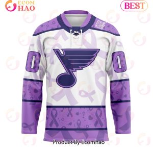 NHL St. Louis Blues Special Lavender Fight Cancer Hockey Jersey