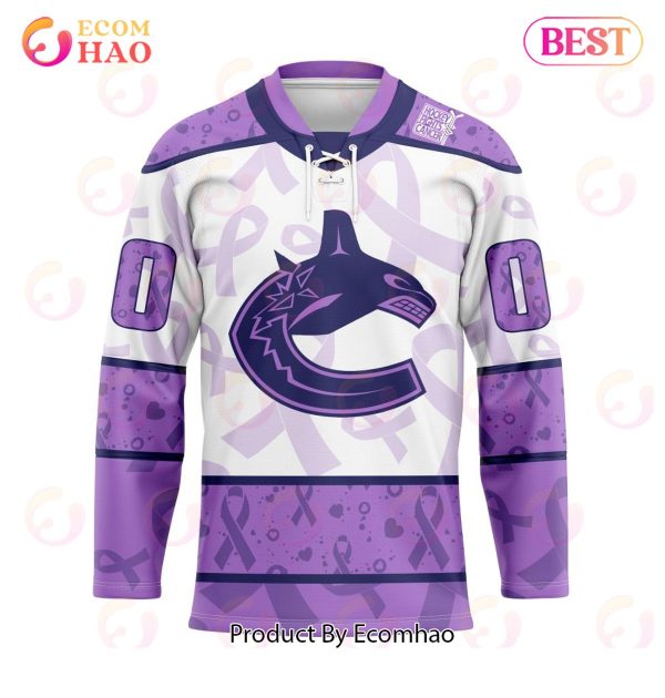 NHL Vancouver Canucks Special Lavender Fight Cancer Hockey Jersey