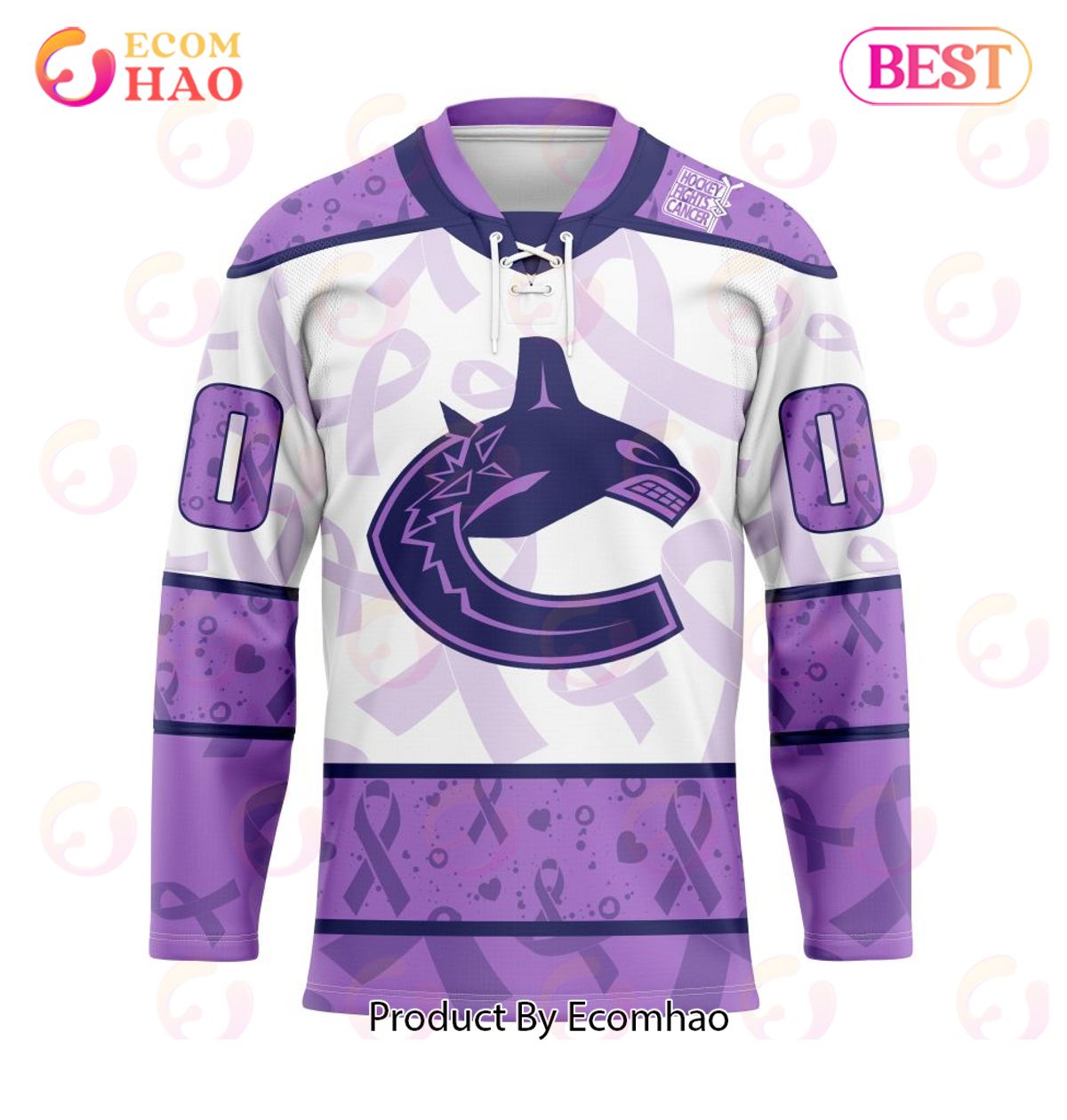 NHL Vancouver Canucks Special Lavender Fight Cancer Hockey Jersey