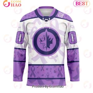 NHL Winnipeg Jets Special Lavender Fight Cancer Hockey Jersey