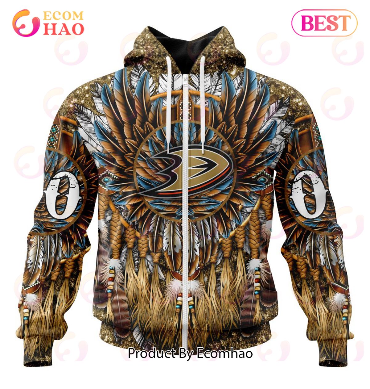 NHL Anaheim Ducks Special Native Costume Design 3D Hoodie