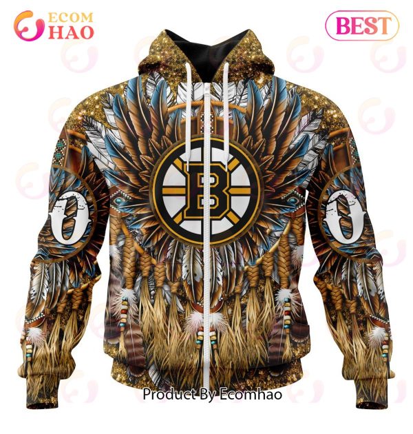 NHL Boston Bruins Special Native Costume Design 3D Hoodie