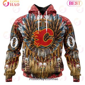 NHL Calgary Flames Special Native Costume Design 3D Hoodie