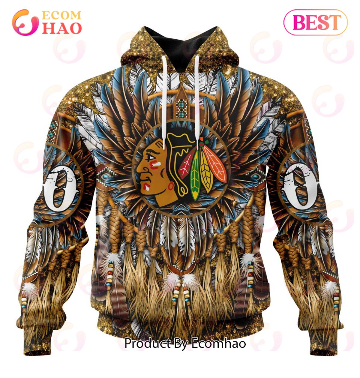 NHL Chicago Blackhawks Special Native Costume Design 3D Hoodie