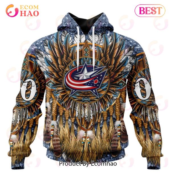 NHL Columbus Blue Jackets Special Native Costume Design 3D Hoodie
