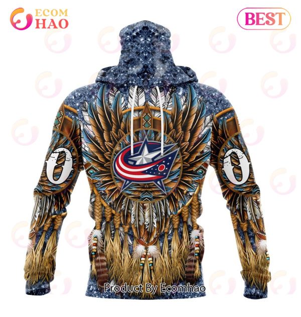 NHL Columbus Blue Jackets Special Native Costume Design 3D Hoodie