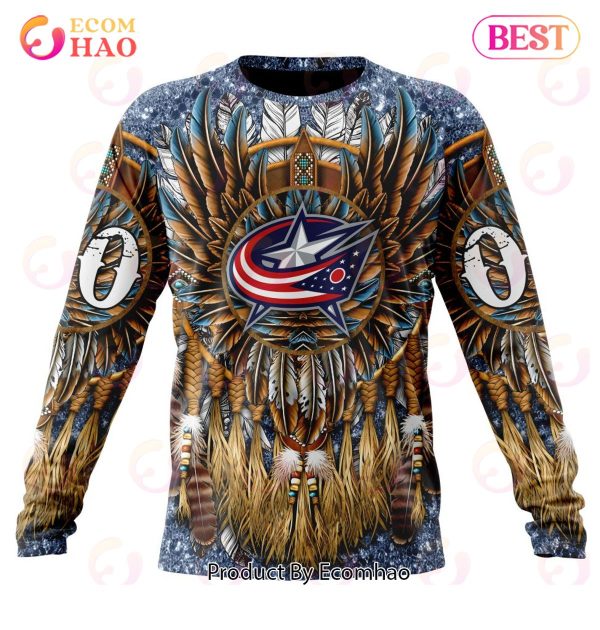 NHL Columbus Blue Jackets Special Native Costume Design 3D Hoodie