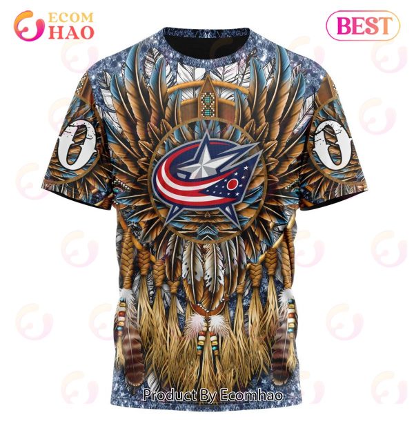 NHL Columbus Blue Jackets Special Native Costume Design 3D Hoodie