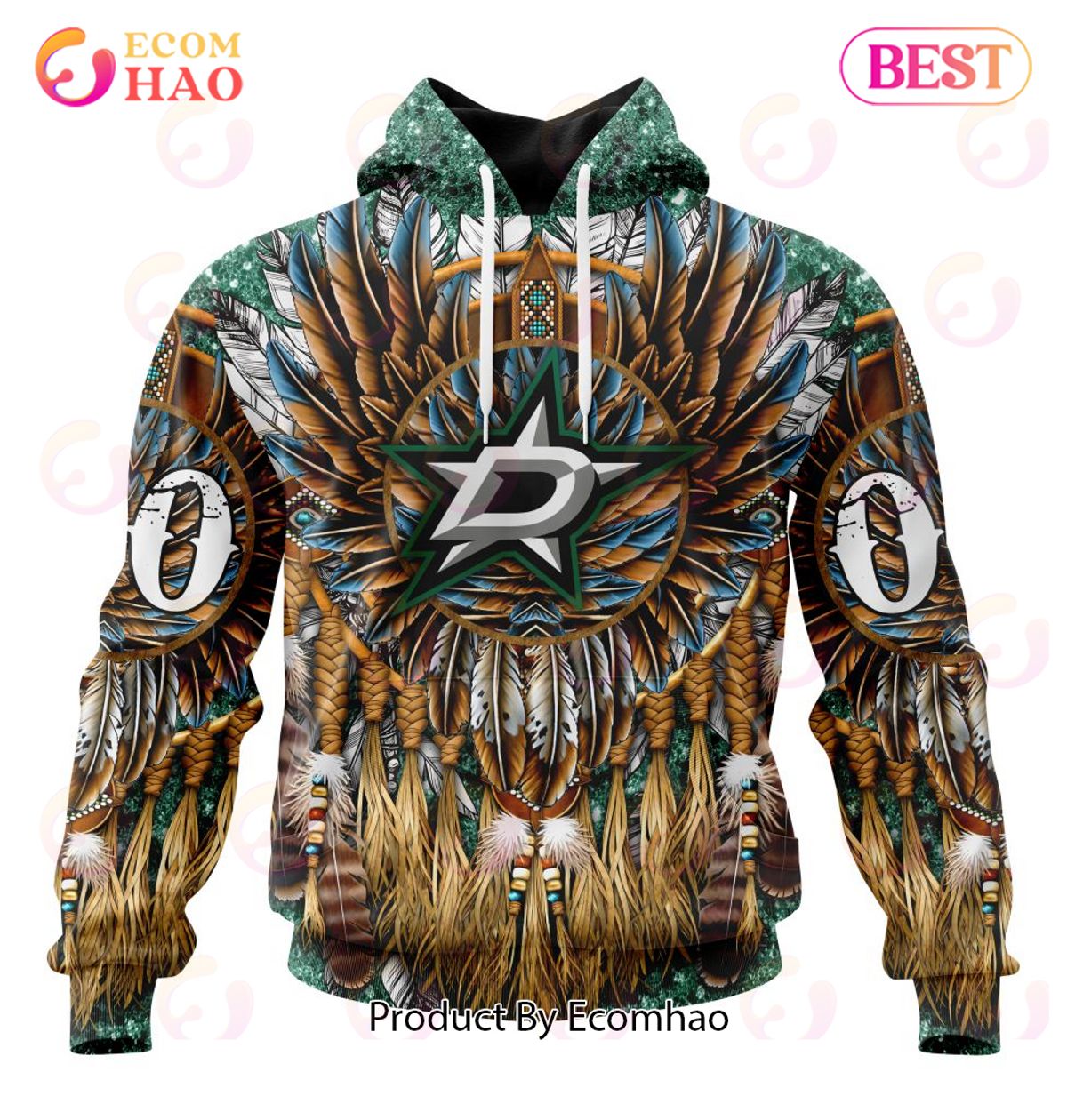 NHL Dallas Stars Special Native Costume Design 3D Hoodie