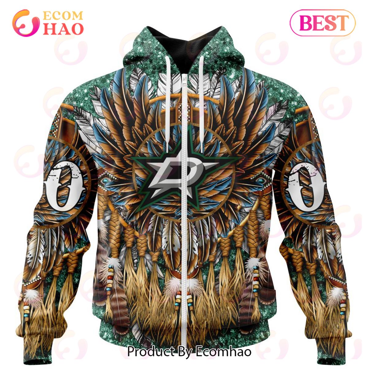 NHL Dallas Stars Special Native Costume Design 3D Hoodie