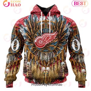 NHL Detroit Red Wings Special Native Costume Design 3D Hoodie