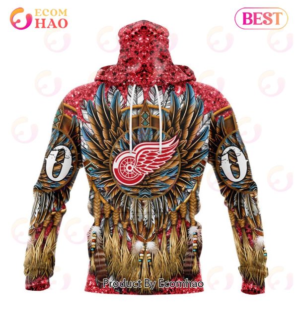 NHL Detroit Red Wings Special Native Costume Design 3D Hoodie