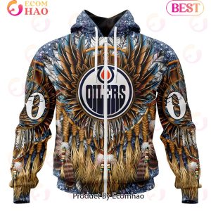 NHL Edmonton Oilers Special Native Costume Design 3D Hoodie