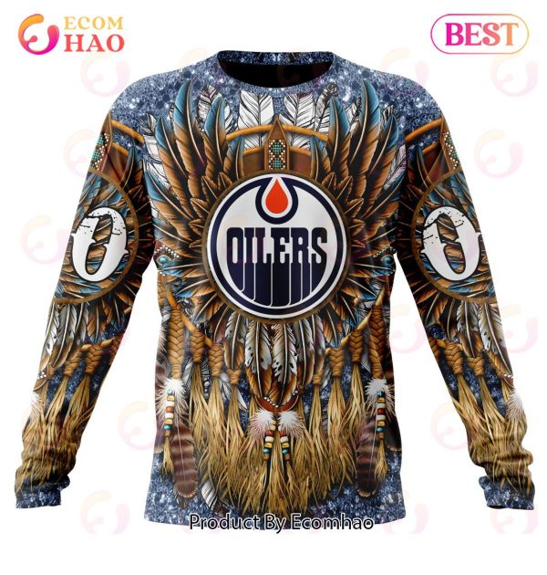 NHL Edmonton Oilers Special Native Costume Design 3D Hoodie