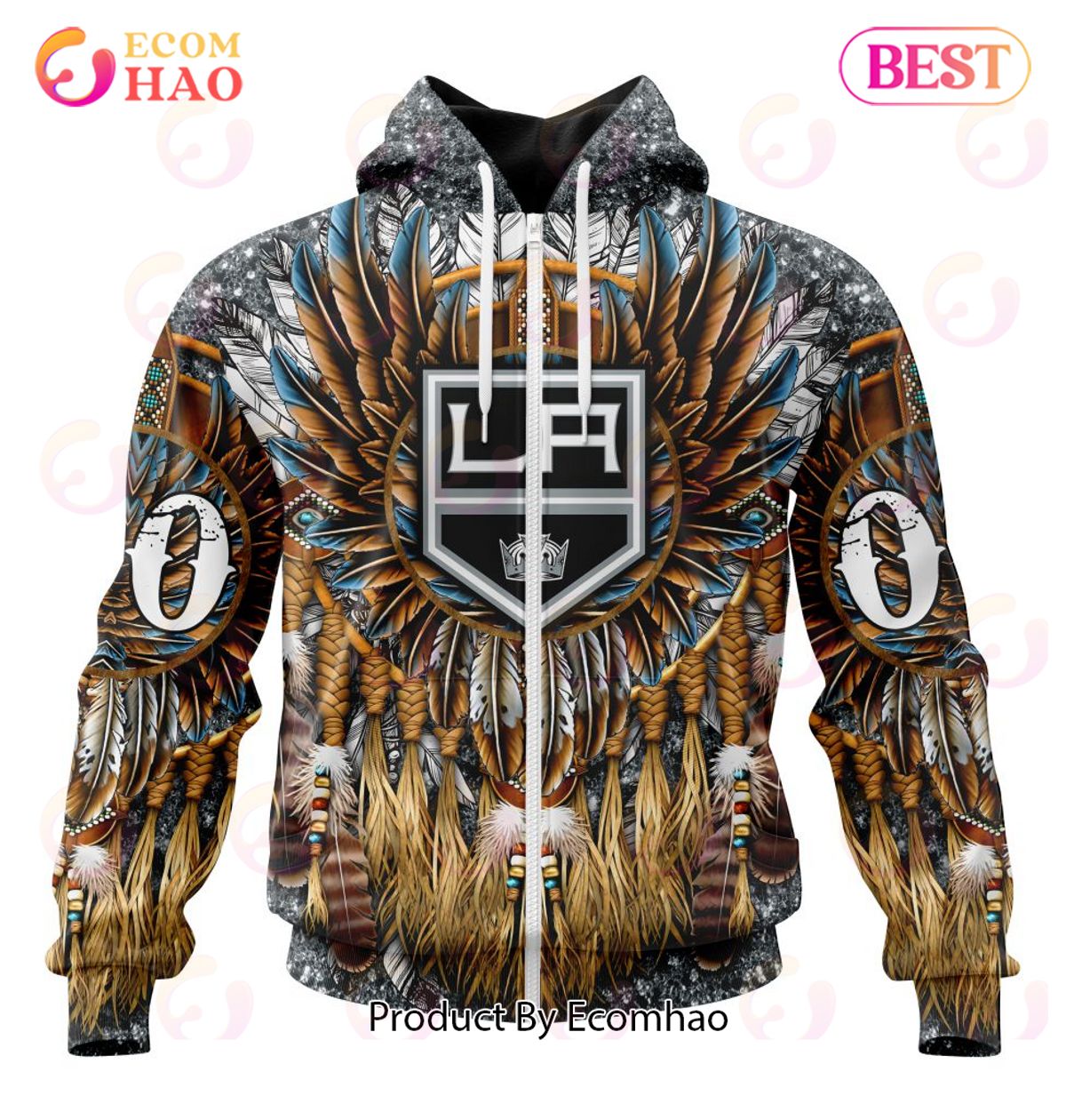 NHL Los Angeles Kings Special Native Costume Design 3D Hoodie