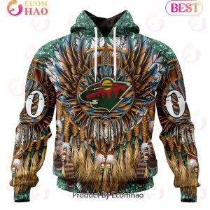NHL Minnesota Wild Special Native Costume Design 3D Hoodie